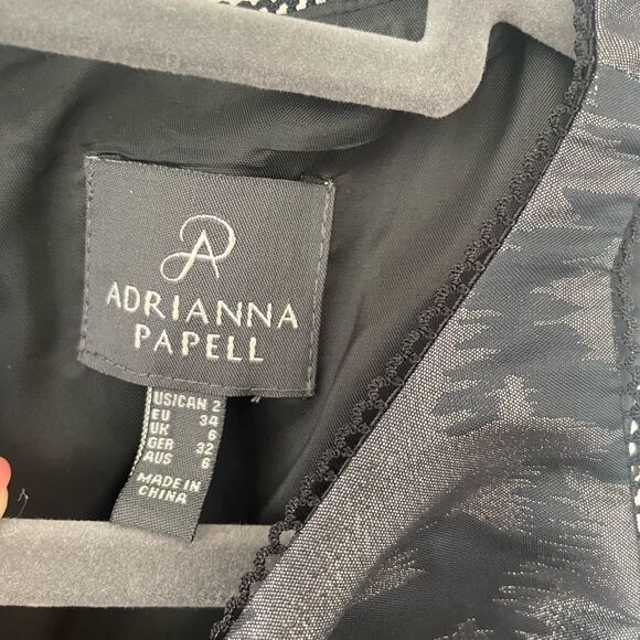 Adrianna Papell Black and Red Floral Midi Dress - Picture 5 of 5